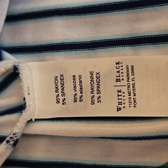 3/$30 WHBM Blue Horizontal Striped Tank Top - Picture 6 of 8